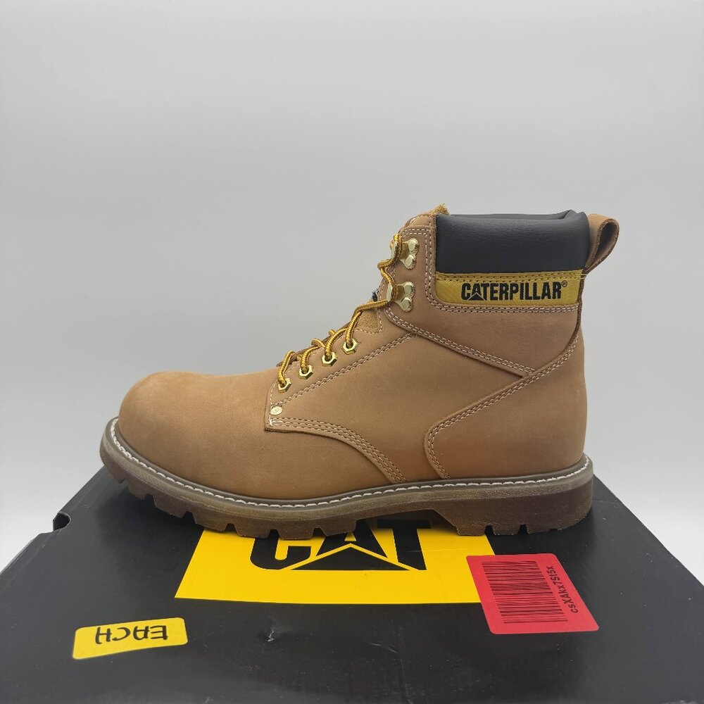 CAT Second Shift Honey Leather Steel Toe Work Boots Men's 12